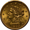 $2.50 Liberty Quarter Eagles Button Left