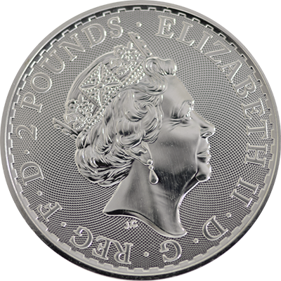 Britain Silver Britannias, BU Left