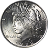 Peace Silver Dollar Button Left