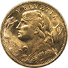 Gold coins - Swiss 20 francs, obv