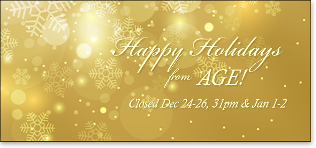 Happy Holidays - Closed Dec 24-26, 31pm & Jan 1-2