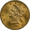 1901 Coronet Motto $10 NGC MS-66 (006600879005)