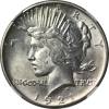 1921 Peace S$1 High Relief NGC MS-62 (002115978001)