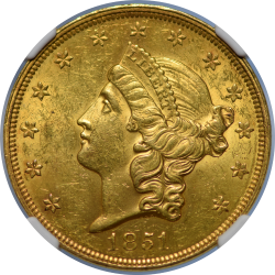 $20 Liberty Type 1 1851 MS-61 obverse