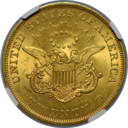 $20 Liberty Type 1 1851 MS-61 reverse