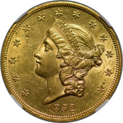 $20 Liberty Type 1 1852 AU-58 NGC