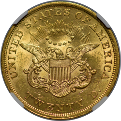 $20 Liberty Type 1 1852 AU-58 reverse