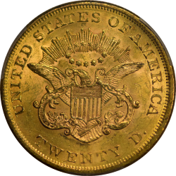 $20 Liberty Type 1 1861 MS-62 reverse