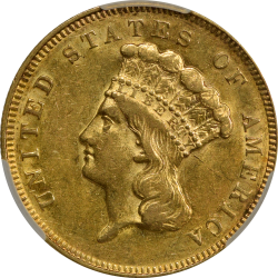 $3  1878 AU-55 obverse