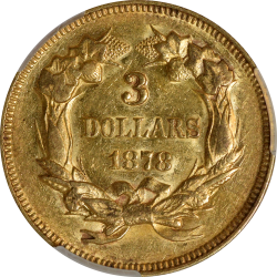 $3  1878 AU-55 reverse