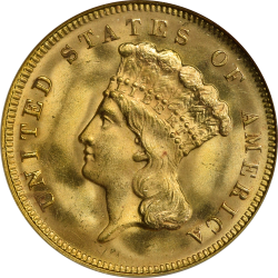$3  1878 MS-66 obverse