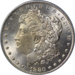 $1 Morgan Dollars 1880-CC MS-65 obverse