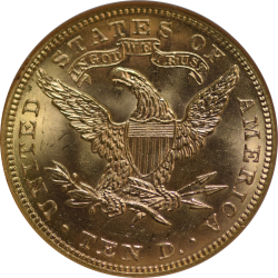 $10 Liberty Coronet Motto 1881 MS-65 reverse