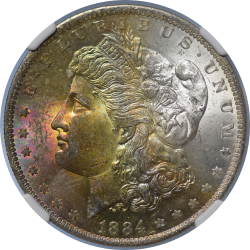 $1 Morgan Dollars 1884-O MS-63 NGC
