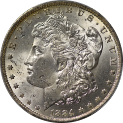 $1 Morgan Dollars 1884-O MS-63 PCGS