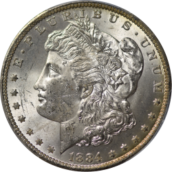 $1 Morgan Dollars 1884-O MS-63 obverse