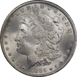 $1 Morgan Dollars 1885-CC MS-65 obverse
