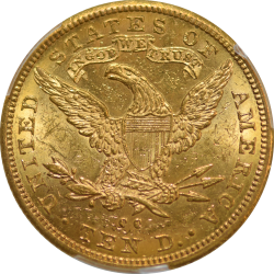 $10 Liberty Coronet Motto 1891-CC MS-60 reverse