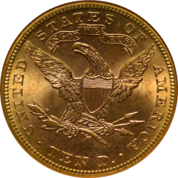 $10 Liberty Coronet Motto 1897 MS-65 reverse