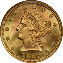 $2.50 Liberty Coronet 1897 MS-67* obverse