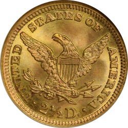 $2.50 Liberty Coronet 1897 MS-67* reverse