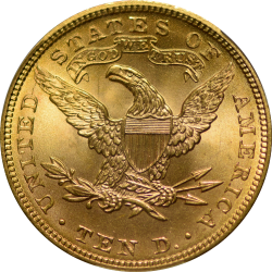$10 Liberty Coronet Motto 1898 MS-65 reverse