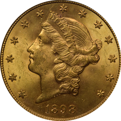 $20 Liberty Type 3 1898-S MS-64 obverse