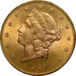 $20 Liberty Type 3 1900 MS-65 obverse