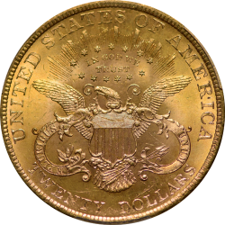 $20 Liberty Type 3 1900 MS-65 reverse