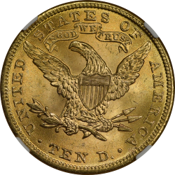 $10 Liberty Coronet Motto 1901 MS-66 reverse