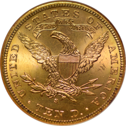 $10 Liberty Coronet Motto 1903-S MS-66 reverse