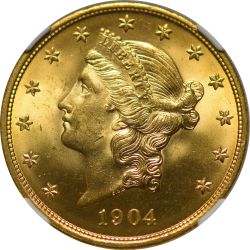 $20 Liberty Type 3 1904 MS-66 NGC