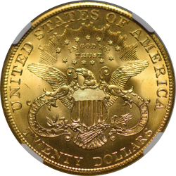 $20 Liberty Type 3 1904 MS-66 reverse