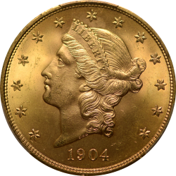 $20 Liberty Type 3 1904 MS-66 PCGS
