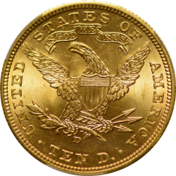 $10 Liberty Coronet Motto 1906-D MS-65 reverse