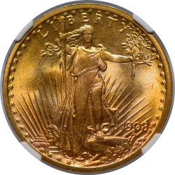 $20 Saint Nm 1908 MS-67 obverse