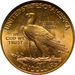 $10 Indian Motto 1910 MS-65 reverse
