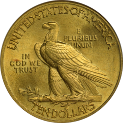 $10 Indian Motto 1910 MS-65 reverse