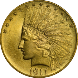 $10 Indian Motto 1911 MS-65 obverse