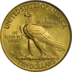 $10 Indian Motto 1911 MS-65 reverse