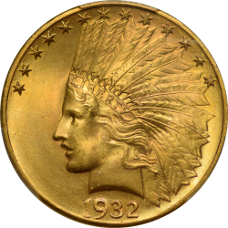 $10 Indian Motto 1932 MS-66 PCGS
