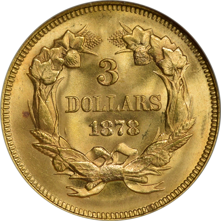 1878 Princess $3 NGC MS-66 (690167105) Rev.