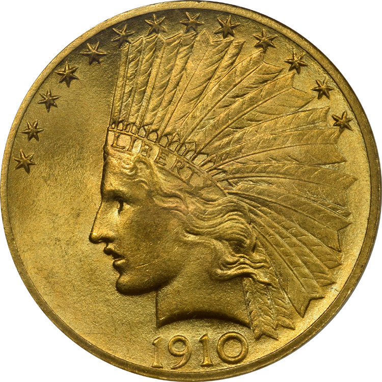 1910 Indian Motto $10 NGC MS-65 (51648198007) Obv.