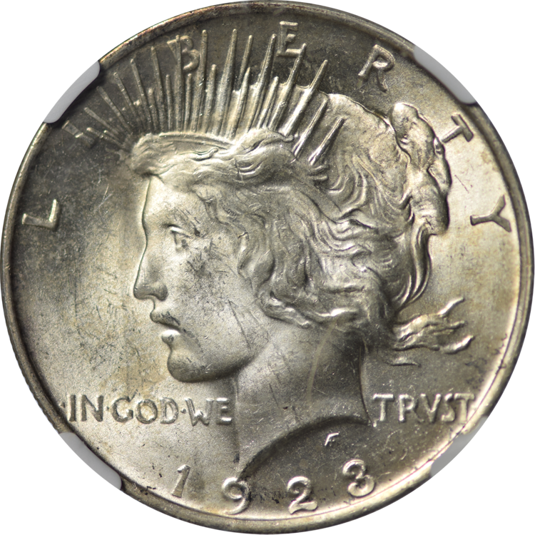 1923 Peace $1 Camp David 1978 Summit NGC MS-63 (006269267004) Rev.